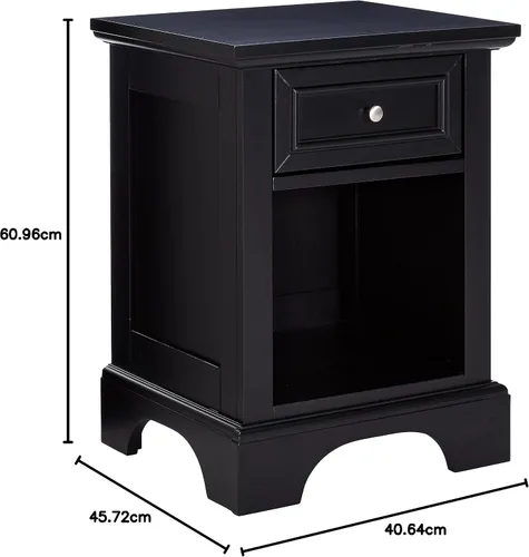 Miniatura 8 de Homestyles Mesita de noche negra Bedford