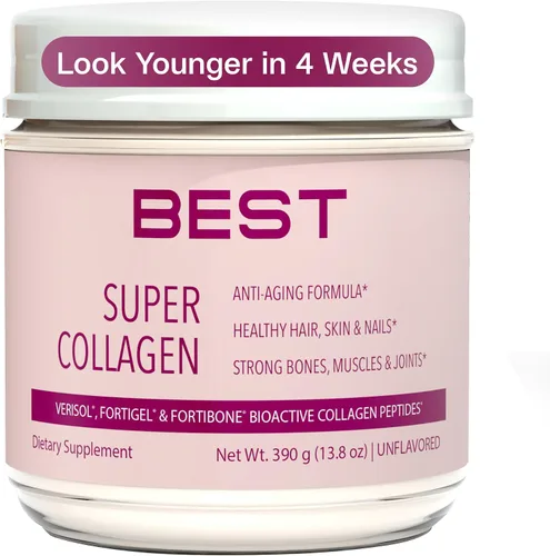 FORTIBONE® Colágeno - 3 péptidos de colágeno bioactivos clínicamente apoyados con FORTIBONE®, FORTIGEL®, VERISOL® colágeno sin sabor para mujeres -
