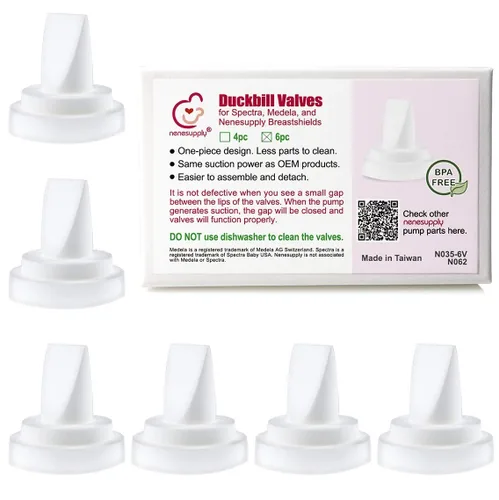 Miniatura 9 de Válvulas NeneSupply Duckbill. Diseñado para extractores de leche Medela, Spectra S1, S2, 9 Plus, Spectra Dew 350 y protectores NeneSupply. Sustituye