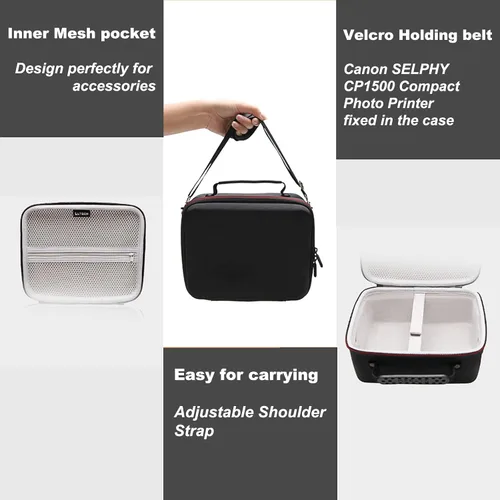 Miniatura 6 de LTGEM - Funda de impresora portátil compatible con Canon Selphy CP1500/CP1300 impresora fotográfica compacta, bolsa de almacenamiento de viaje