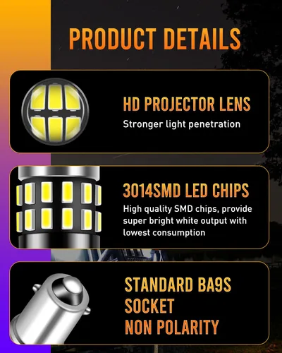 Miniatura 4 de 2 lámparas 64111 superbrillantes con chipset 360LM 3014 -30-EX, 30 BA9 BA9S 53 57 1895, utilizadas para puertas laterales, luces de cortesía, luces