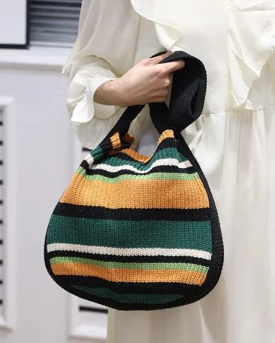 Miniatura 14 de ENBEI Bolsos de hombro para mujer Bolsos de ganchillo Bolso de punto grande Bolso de mano estético para la escuela lindo Bolsas de mano Bolsa