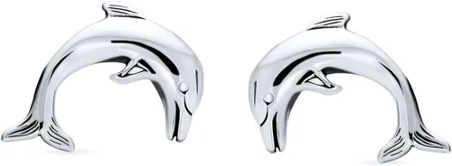 Miniatura 2 de Aretes de plata de ley 925 con diseño náutico hawaiano de luna de miel, vida marina, criatura marina, calamar, pulpo, manatíes, delfín, ballena
