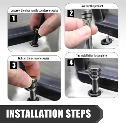 Miniatura 6 de Kit de 4 pestillos para puerta de automóvil, 1.93 x 0.47 pulgadas, aleación de color sólido, perilla de bloqueo de puerta interior, accesorio