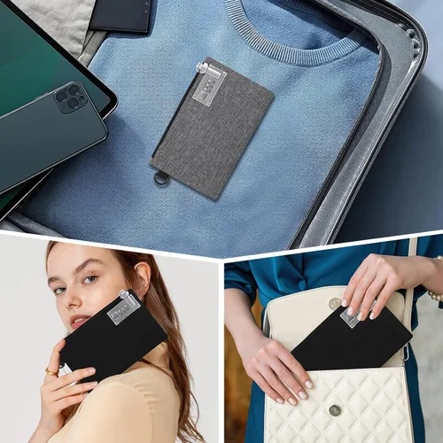 Miniatura 9 de AMIR 2 bolsas de dinero con cerradura, 5 x 8 pulgadas, bolsa de seguridad de nailon con cierre de cremallera para suministros escolares, viajes