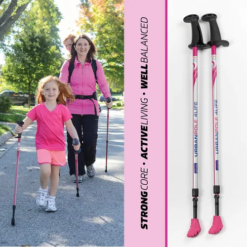 Miniatura 8 de Urban Poling 4LIFE - Bastones urbanos – 1 par – Edición fitness – CoreGrip ergonómico patentado para estabilidad – Ajustable, plegable, ligero