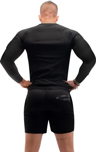 Miniatura 4 de FUXERT Camisa de sauna para hombre, de manga larga, traje de sauna para atrapar el calor, camisas de entrenamiento para mejorar el sudor, chaleco