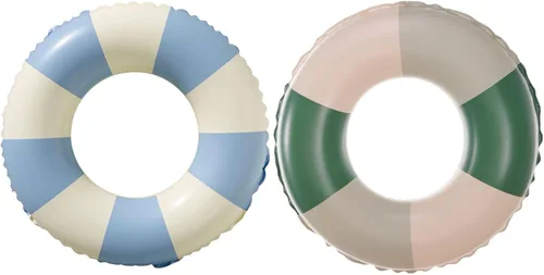 Miniatura 12 de Flotadores de piscina para niños de 5 a 10 años, tubos inflables con rayas simples, bonitos anillos de natación, flotadores, juguetes acuáticos