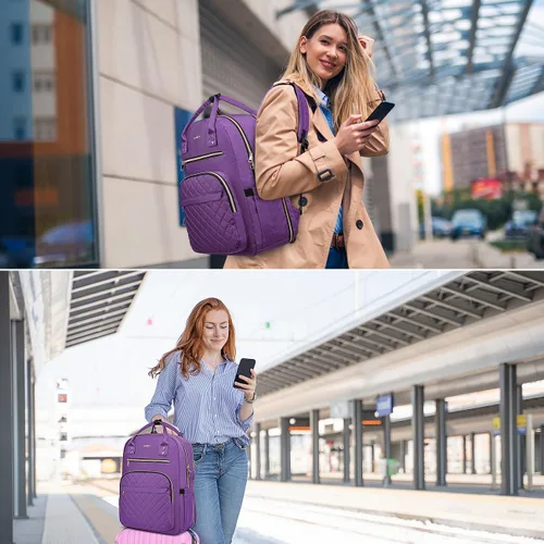 Miniatura 2 de YAMTION Mochila para mujeres y adolescentes, mochila escolar TSA para laptop con USB para estudiantes universitarios, negocios, oficina, trabajo