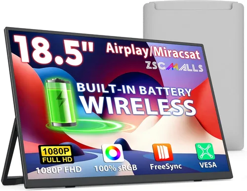 Miniatura 10 de ZSCMALLS Monitor portátil, monitor portátil de 15.6 pulgadas, 1080P FHD, monitor USB-C HDMI, pantalla de computadora IPS segunda pantalla, pantalla