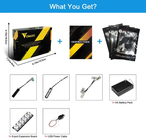 Miniatura 5 de VONADO Kit de luz LED compatible con Lego Technic The Batmobile 42127, iluminación de bricolaje para Lego Batmobile