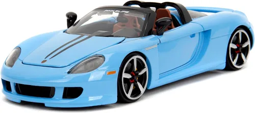 Miniatura 3 de Pink Slips 1:24 W6 Porsche Carrera GT - Coche fundido a presión, juguetes para niños y adultos (azul claro)