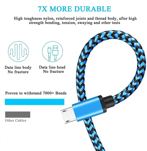 Miniatura 5 de Aioneus Micro USB Cable Fast Android Cord Charger Cable 4Pack [2FT, 3FT, 5FT, 6FT] Cable Charging Cord for Samsung Galaxy S7 Edge S6 S5 J3 J3V J5 J7