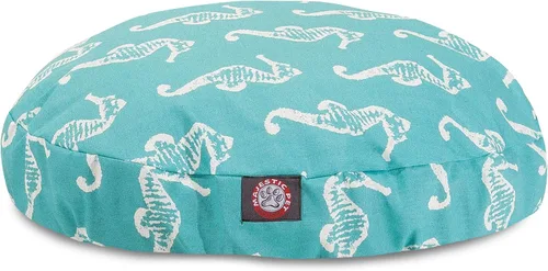 Majestic Pet Products - Cama redonda mediana para perros con funda extraíble y lavable para interiores y exteriores, color verde azulado