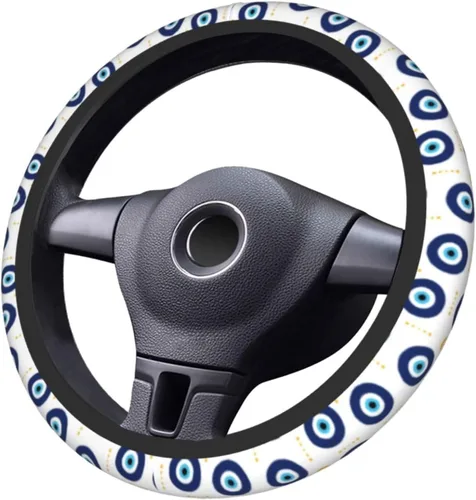 Miniatura 5 de Funda para volante MINIOZE de ojos malvados azules con luna mágica, accesorios para automóvil, linda para mujeres y niñas, universal de 15 pulgadas