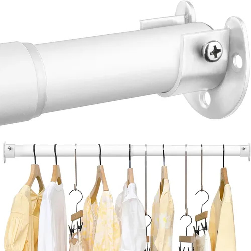 Miniatura 12 de Barras de armario para colgar ropa, resistentes, longitud ajustable (#1 dorado, 18.5 - 28 pulgadas)