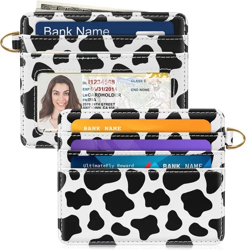Miniatura 10 de Bolsillo frontal minimalista delgado con bloqueo RFID para tarjetas de crédito, cartera pequeña, bonita funda para tarjetas para mujeres, beige