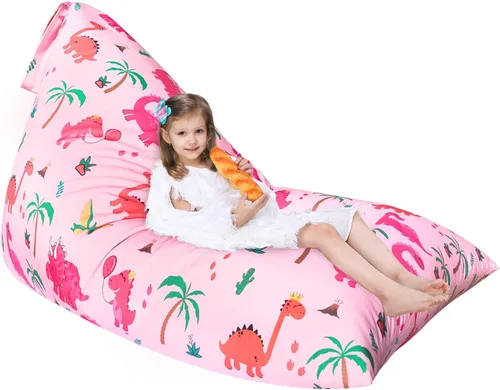Miniatura 7 de Jorbest Puf de almacenamiento de animales de peluche para niños y adultos, puf de animales de peluche, asiento de lona de alta calidad, solo funda