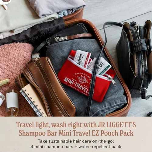 Miniatura 4 de J.R.LIGGETT'S - Mini barra de champú Traveler paquete de 4 unidades, fórmula original y jojoba Peppermint Mini barras limpiadoras de cabello, champú