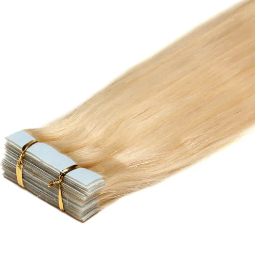 Miniatura 44 de Extensiones de cabello humano Remy con cinta adhesiva sin costuras (16 pulgadas, 10 unidades, rubio ceniza)