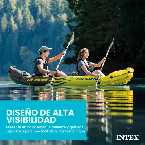 Miniatura 7 de Intex 68307EP Explorer K2 Juego de kayak inflable: incluye remos de aluminio de lujo de 86 pulgadas y bomba de alto rendimiento - PVC superfuerte
