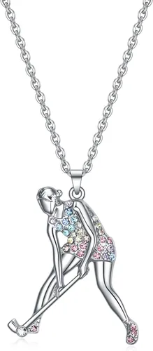 VEEHOO Collar de béisbol, fútbol, raqueta de tenis, hockey, ballet, correr, voleibol para niñas y mujeres, regalo de joyería para jugadores