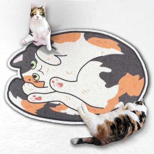 Miniatura 12 de Lukamoo® Bonita alfombra de arena para gatos (30 x 20 pulgadas), extra grande y XL, para arena de gatos y bonita caja de arena para gatos, tapete
