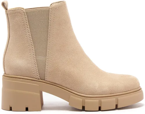 Miniatura 4 de REDTOP Botas Chelsea para mujer con tacón grueso elástico, plataforma con suela de lengüeta
