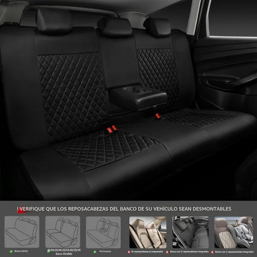 Miniatura 4 de CAR PASS Fundas de Asiento de Cuero Rosa, Funda de Asiento para Coche con Acolchado Gracioso y Bonito con 5mm de Esponja Compuesta