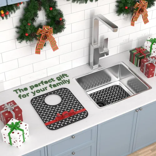 Miniatura 9 de TOOVEM Tapetes para Fregadero de Cocina, 2 Piezas Tapetes Protectores de Fregadero de Silicona Antideslizantes Resistentes al Calor, Plegables