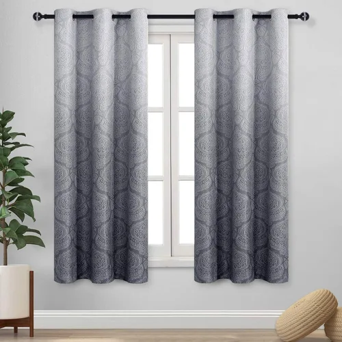 Miniatura 96 de DWCN - Cortinas blackout para dormitorio, diseño de damasco con aislamiento térmico y ojales, para sala de estar, juego de 2 paneles de cortina Gris