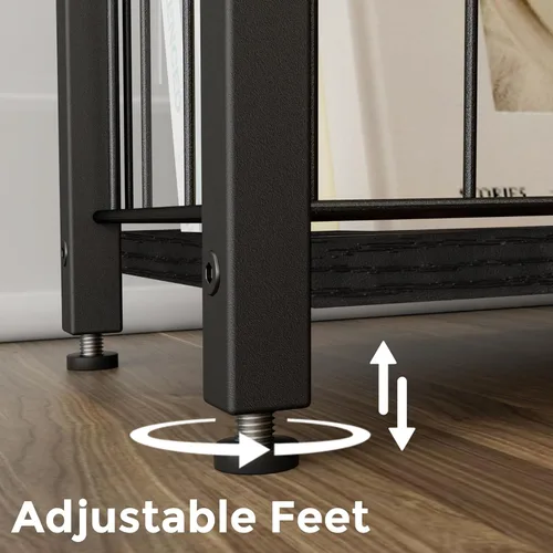 Miniatura 9 de Homleke Juego de 2 mesas laterales estrechas con soporte para revistas, mesas auxiliares delgadas perfectas para espacios pequeños, diseño que Negro