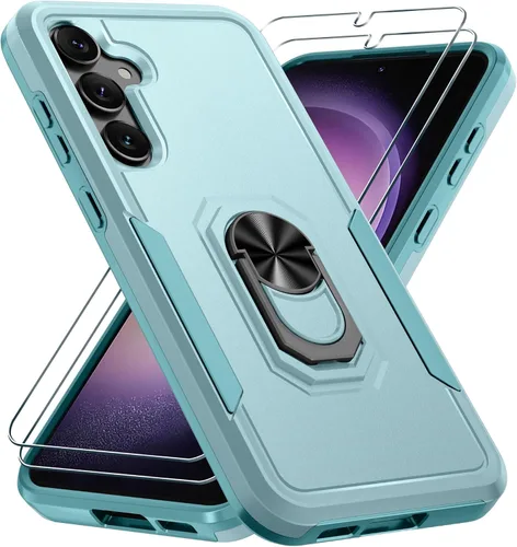 Miniatura 17 de Funda compatible con Samsung Galaxy S22 con protector de pantalla [no para S22+], resistente a prueba de golpes, funda de teléfono de cuerpo Verde