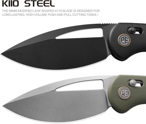 Miniatura 7 de Petrified fish PFP13 cuchillo plegable Viper, hoja de acero K110 de 3.5" lavada en piedra, mango G10, cuchillo de bolsillo para camping EDC al aire