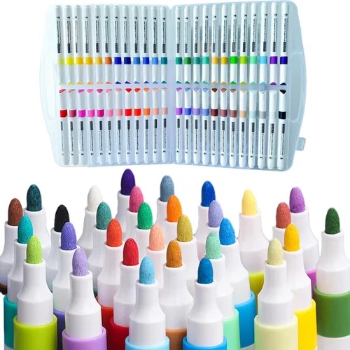 Juego de marcadores acrílicos, punta media de 48 colores, bolígrafos de pintura acrílica de secado rápido para pintura de roca, madera, cerámica,