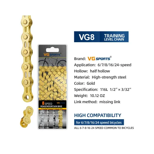 Miniatura 6 de VG SPORTS Cadenas de bicicleta de 6/7/8/9/10/11 velocidades, cadenas de bicicleta ligeras semihuecas/huecas para bicicleta de carretera/MTB/BMX