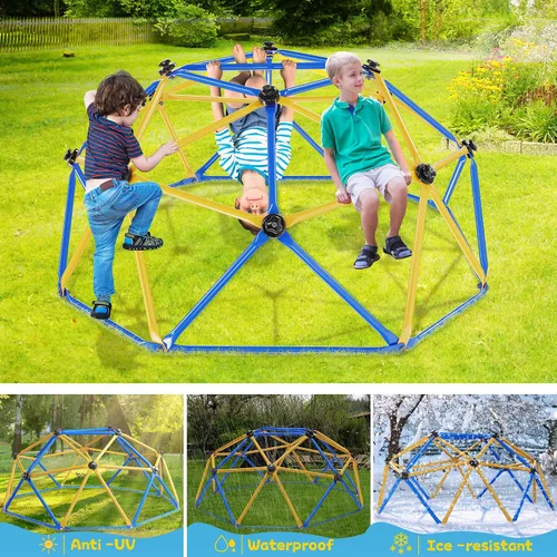 Miniatura 6 de Hapsor Cúpula de escalada, escalada de cúpula geométrica de 6 pies, gimnasio de selva para interiores y exteriores, soporta 600 libras, fácil