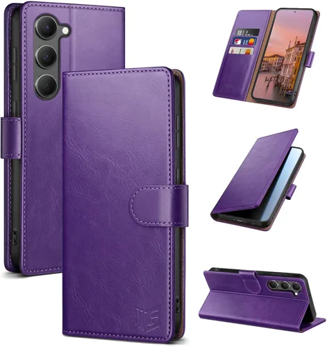 Miniatura 23 de SUANPOT para Samsung Galaxy S23 +/ Plus Funda tipo cartera con bloqueo RFID, soporte para tarjetas de crédito, funda protectora de libro tipo Flip