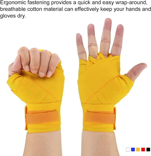 Miniatura 5 de PATIKIL Vendas de mano de boxeo vendajes elásticos para artes marciales para Muay Thai Kickboxing