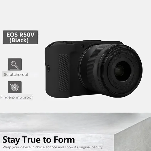 Miniatura 7 de Funda EOS R50V, funda protectora de silicona suave para cámara digital Canon EOS R50 V, diseño antiarañazos, ajuste delgado, con 2 protectores
