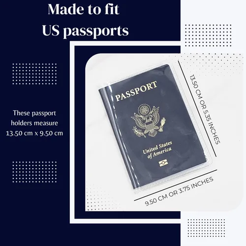 Miniatura 4 de Funda transparente para pasaporte (paquete de 6) – Protector de pasaporte con ranuras para tarjetas y boletos, soporte de plástico impermeable