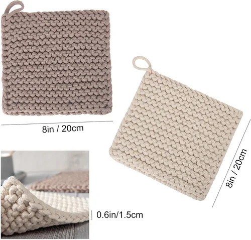 Miniatura 3 de Eiyye Soportes gruesos para ollas de ganchillo, almohadillas calientes hechas a mano, salvamanteles de ganchillo para platos calientes de cocina