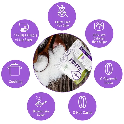 Miniatura 4 de Sweet Nature Edulcorante de alulosa - Sustituto ideal sin azúcar para diabéticos - Keto, sin gluten, bajo en carbohidratos, bajo en calorías, bajo