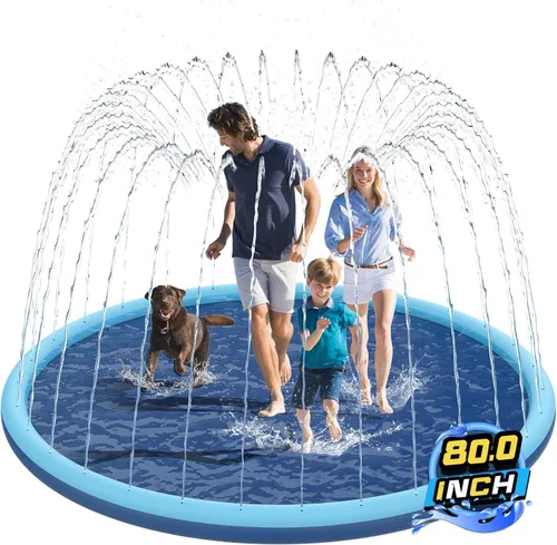 Alfombrilla antideslizante para niños y perros, alfombra de juego extra grande de 80 pulgadas, juguetes de piscina para perros, piscina con