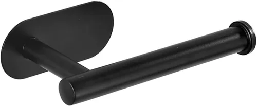 Soporte de papel higiénico autoadhesivo - Soporte de papel higiénico de baño sin taladrar acero inoxidable cepillado (negro)