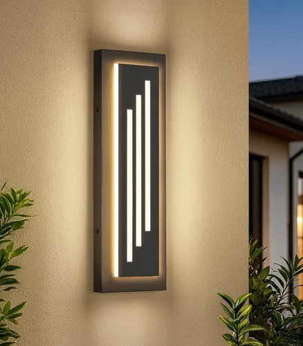 Miniatura 13 de tewei Aplique de Pared LED para Exteriores de Anochecer a Amanecer Iluminación Exterior, Accesorios de Iluminación Exterior Moderna Negro Mate Luces