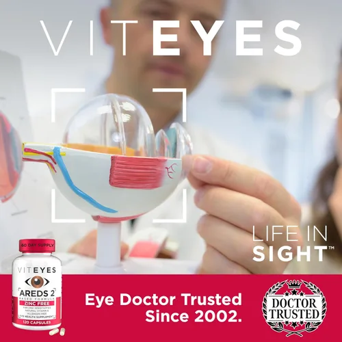 Miniatura 7 de Viteyes AREDS 2 Soporte macular sin zinc, cápsulas naturales sin alérgenos con vitamina E, vitamina C, luteína y zeaxantina, sin zinc, sin cobre