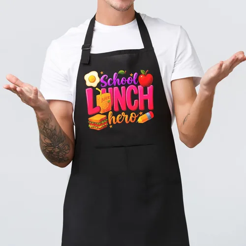 Miniatura 8 de Cafeteria Worker Gifts Adjustable Apron with Pockets, Lunch Lady Hero Appreciation Gifts
