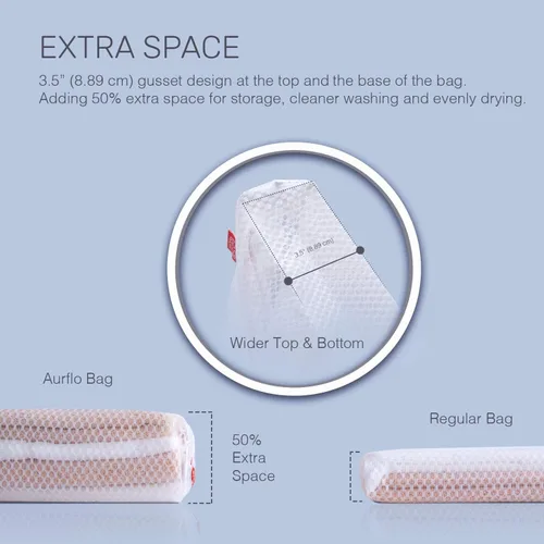 Miniatura 6 de Bolsas de malla para ropa delicada – 3 redes medianas duraderas con cremallera antioxidante, asa colgante - bolsas de lavado seguras para prendas