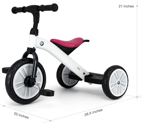 Miniatura 7 de BMW triciclo para niños y niñas de 2 a 5 años, regalo valioso para niños y niñas de 2, 3, 4, 5 años, color blanco perla